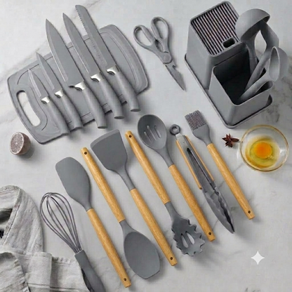 Kit Completo de Cozinha Luxo 19 Peças com Utensílios