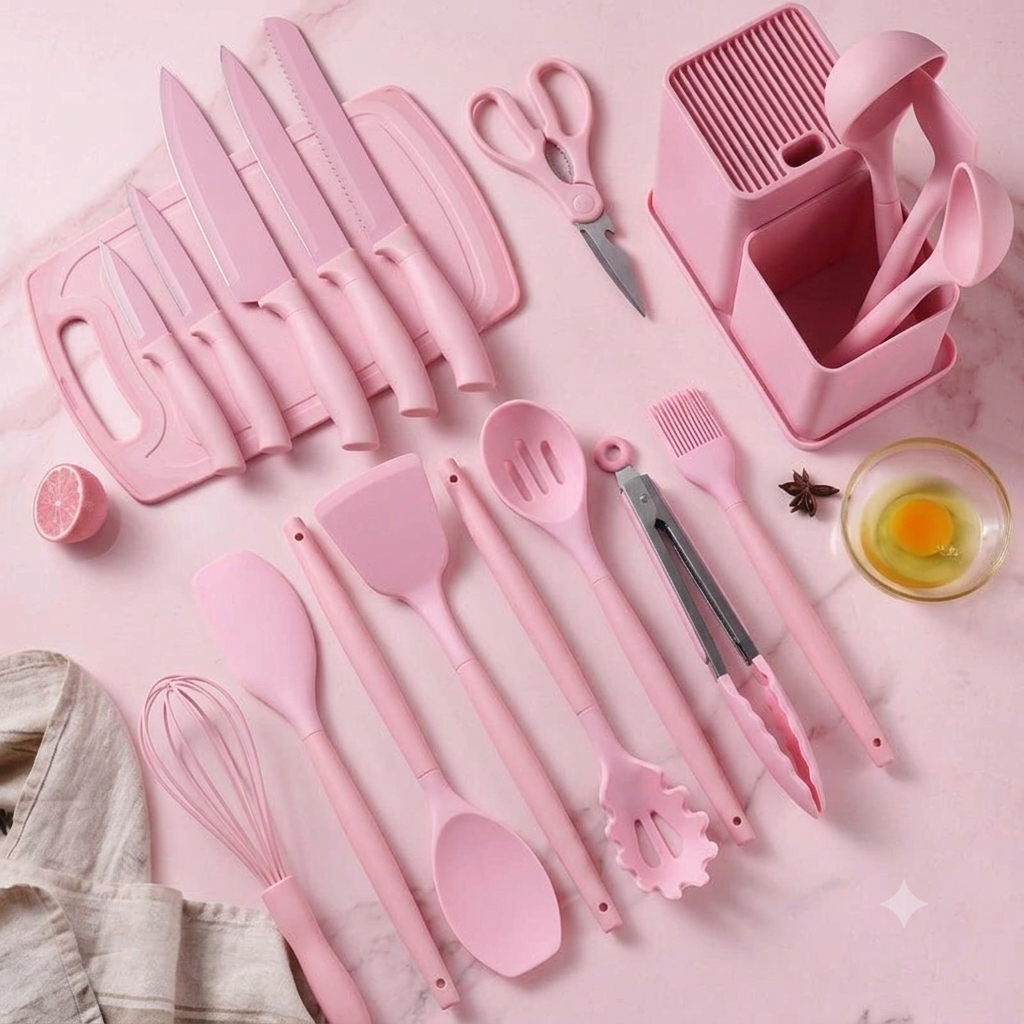 Kit Completo de Cozinha Luxo 19 Peças com Utensílios