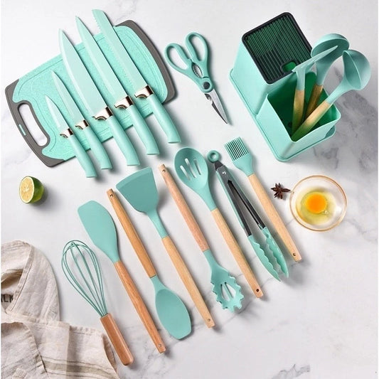 Kit Completo de Cozinha Luxo 19 Peças com Utensílios