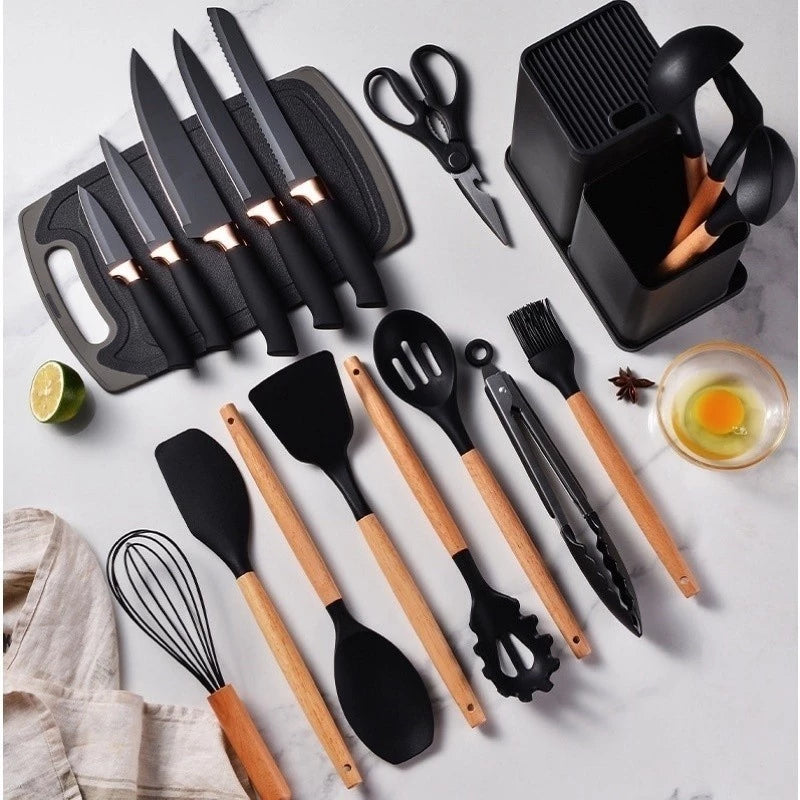 Kit Completo de Cozinha Luxo 19 Peças com Utensílios
